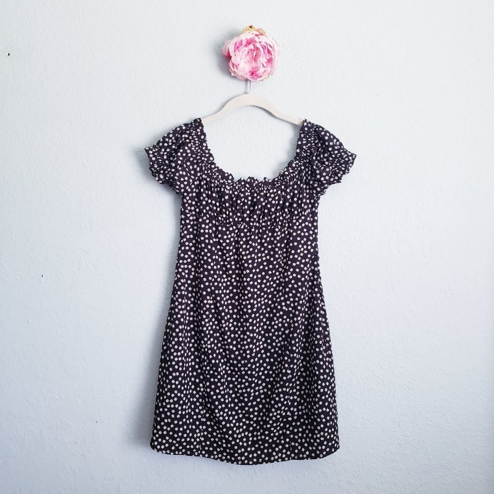 Polly Black Floral Marion Mini Dress - Picture 8 of 9